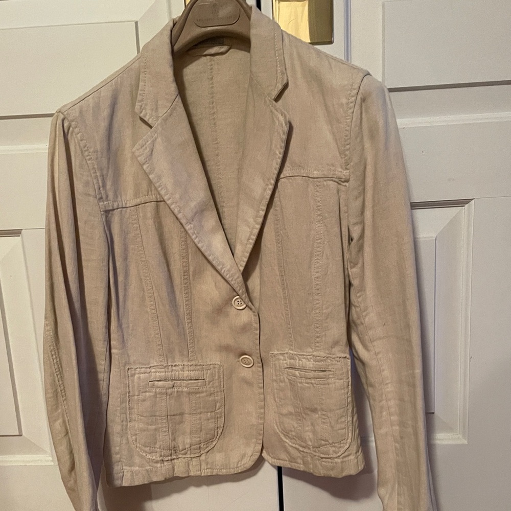 Prada Tan Blazer Tailored with Notched Lapels